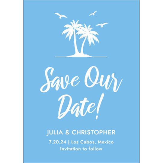 Palm Trees Save the Date Cards